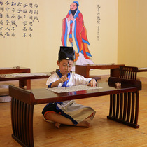 Antique Kindergarten Chinese Studies Table and Chair Solid Wood Childrens Chinese Calligraphy Table Painting and Writing Training Course Saddle Desk