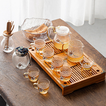 Old Weakered Tin Flower hammer tea set set home living room glass cooking teapot simple tea maker tea cup tea tray