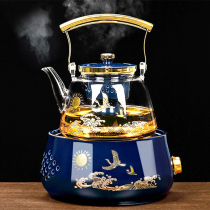 Electric pottery stove tea cooker glass cooking teapot kettle household automatic steam cooking tea stove Net red tea set
