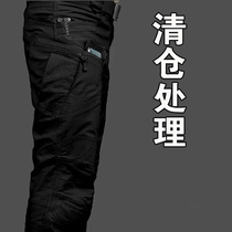 Archon tactical pants mens autumn and winter fleece thick elastic multi-pocket overalls mens loose military fan pants training pants