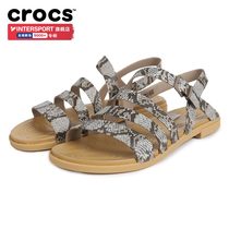 Crocs Carlochi Sandals Womens Shoes 2021 Summer New Tory Holiday Flat Shoes Lightweight casual shoes