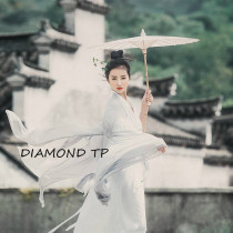 Dance Umbrella White Ancient Dress Writing Real Props Ancient Wind Photography Props Beauty Remember Jiang South Classical Umbrella White Cloth Ancient Umbrella