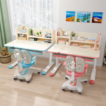 Lifting childrens desk childrens home homework writing table and chair set for primary school students desks and chairs girls learning table