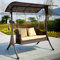Outdoor swing chair Net red hammock indoor double rocking chair balcony rattan chair hanging basket chair Birds Nest rocking chair