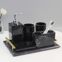 Simple ink and wash electric toothbrush holder toilet bathroom rinse Cup light luxury bathroom five-piece wash set