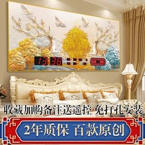 2021 new calligraphy and painting perpetual calendar electronic clock wall-mounted digital calendar home living room wall-mounted clock strap light