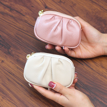 Exploits genuine leather small wallet multifunction double zipped coin bag coin bag Jane about mini folds zero money bag small