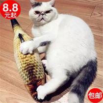 Plush cat toy fish tease cat Simulation cat bite mint fish pillow Net red fake fish pillow Pet cat supplies