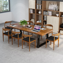 Conference Table Long Table Brief Modern Solid Wood Iron Art Home Creative Single Computer Owner Table Nordic Desk