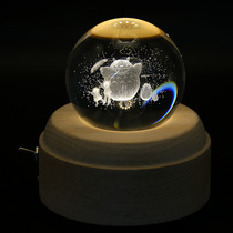 Totoro crystal ball unicorn music box rotating music box to send girls children birthday colleagues leave gifts