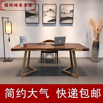@Wrought iron simple bracket Solid wood legs Dining table Dining table Tea table tripod Large seat cover foot Iron base cover foot foot