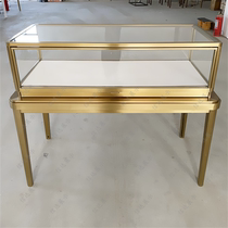 High-end Jewelry Counter Stainless Steel Jade Ware Emerald Display Cabinet New Jewelry Luxury Goods Exhibition Cabinet Beijing Ding