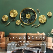 Eurostyle Pure Copper Hanging Clock Silent Living Room Table Creative Home Wall Clock Combo Background Wall Trim Art Clock Light Lavish