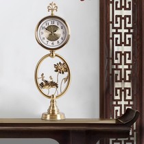 New Chinese watch clock clock copper plated ornaments clock home desktop living room desktop decoration fashion European quartz clock