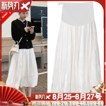  Maternity clothes spring summer autumn and winter high-end 2021 new half-skirt thin belly-supporting half-skirt long skirt pleated skirt