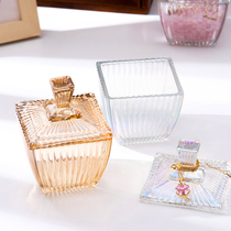 INS wind coffee put sugar jar jewelry box storage jar glass snack can color crystal degaussing bowl