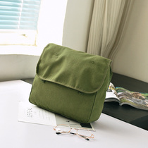 Old-style nostalgia bag student green single shoulder bag old canvas yellow book package red show prop pack