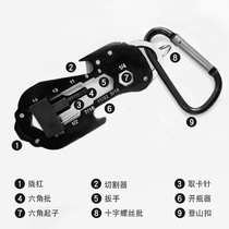 Multi-function combination tool keychain card needle pendant mini edc wrench portable bottle opener buckle Outdoor