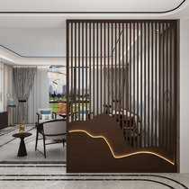 New Chinese screen porch partition living room to block home landscape solid wood grille fence