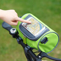 Bicycle front handlebar bag bicycle riding bicycle front bag bicycle navigation waterproof mobile phone bag can put large screen