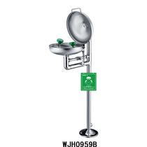 WJH0959B stainless steel vertical eyewash with dust cover floor standing eyewash emergency eyewash