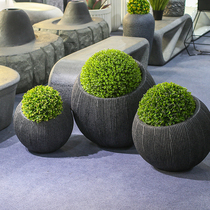 European-style large spherical balcony planting vegetable flower pot shopping mall outdoor square rectangular combination glass fiber reinforced plastic flower box flower slot