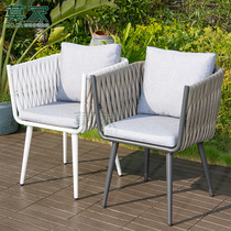 Mojia outdoor Nordic table and chair Single chair Waterproof sunscreen Light luxury Villa garden table and chair Outdoor chair