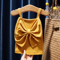Baby girl foreign style bow slim vest 1-6 years old T girl cool summer dress female baby Princess sling