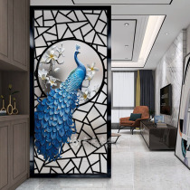 Nordic modern art screen glass partition living room simple porch bedroom shelter home light luxury creative Peacock