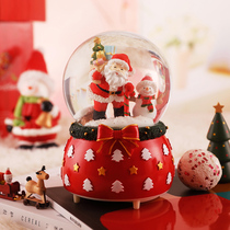 Santa Claus Crystal Ball Christmas Music Box Snow Gift New Year Music Box Rotating Automatic Childrens Toy Pendulum