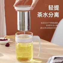 Fuguang office glass men with handle business tea cup personal tea cup tea separation cup