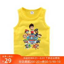 Childrens sleeveless vest summer cartoon cotton crew neck top thin section pure cotton breathable boy boy clothes tide