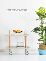 Matt Life Nordic Wood tea cart storage dining car modern simple living room multi-functional side corner