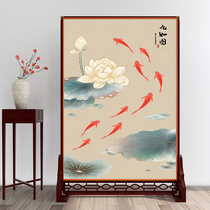 New Chinese screen partition wall Living room entrance Bedroom decoration double-sided blocking home office solid wood seat screen