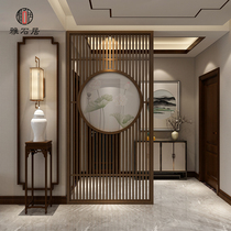 Ya Shi Ju new Chinese style wood grille hollow solid wood screen partition wall decoration living room porch small apartment wooden seat screen