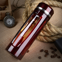 Water cup female business high-end double-layer mens tempered glass cup simple transparent Japanese creative trend wine red cup