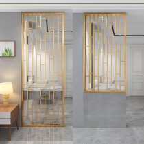 Nordic light luxury metal color screen partition living room decoration cabinet iron entrance wall Net red lattice grid custom