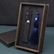 Ancient Road custom mahogany ebony black sandalwood lettering silver silk bookmarks Sea Moon sandalwood lettering shell snail