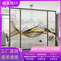 Screen partition wall Chinese decoration living room office hotel hall light luxury modern solid wood barrier screen