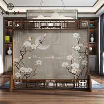 Custom screen partition wall decoration Living room Bedroom office Hotel Chinese solid wood entrance door brake seat screen