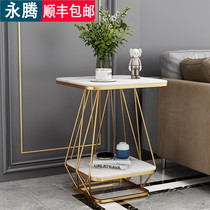 Light luxury small round table balcony coffee table table living room simple modern side cabinet table corner bedside table Nordic sofa side