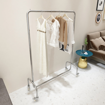 Simple modern hanger floor-to-ceiling bedroom household hanger ins indoor coat rack with wheels removable shelf