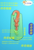 Side-card diving dragon birth Shoolong card finely carved picture jdp grayscale photo bmp relief figurations jade carving snorkeling water 05795