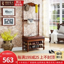 European style solid wood coat rack creative American bedroom hanger floor hanger floor rack