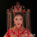 Gold Diamond Bride 2020 New Super Atmospheric Chinese Xiuhe Dress Phoenix Crown Luxury Han Wedding Palace Costume Wedding Hair Accessories