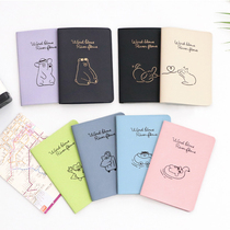 Korean Conitale cute leather travel passport clip for men and women couples short passport bag passport cover luggage tag