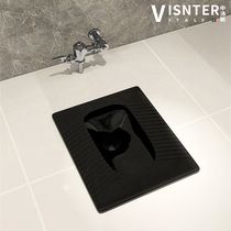 Black foot-type ceramic urinal engineering household squat pit-type squat toilet toilet Foot-type flush valve squat toilet