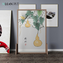 New Chinese screen partition living room fabric porch bedroom shelter home simple modern mobile seat screen small apartment