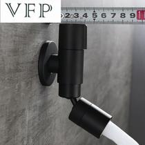 Full copper black mop pool tap quick opening splash-proof balcony mop pool lengthened small water faucet into the wall ultra-short universal