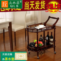 Hotel restaurant delivery car double solid wood wine truck tea car snack car cake car 4s shop mobile cart